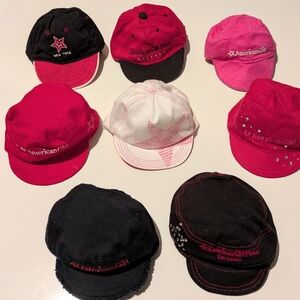 American Girl 8 Doll Size Baseball Caps, Hats some New York, Chicago